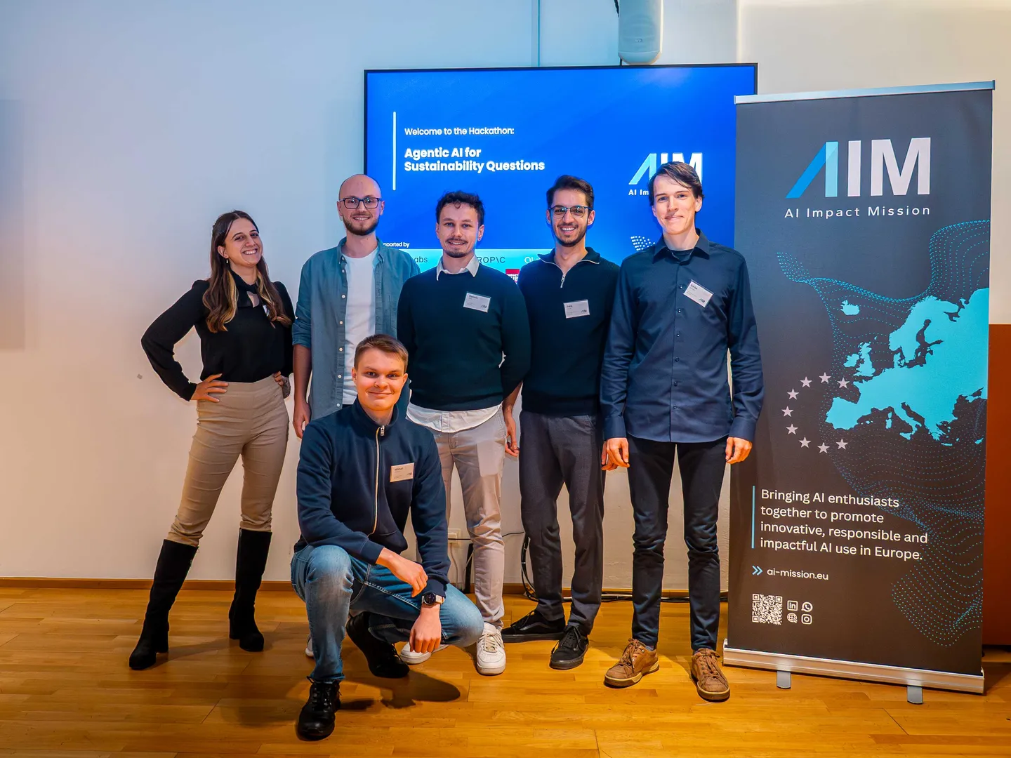 AIM team group photo at the end of Hackathon 3