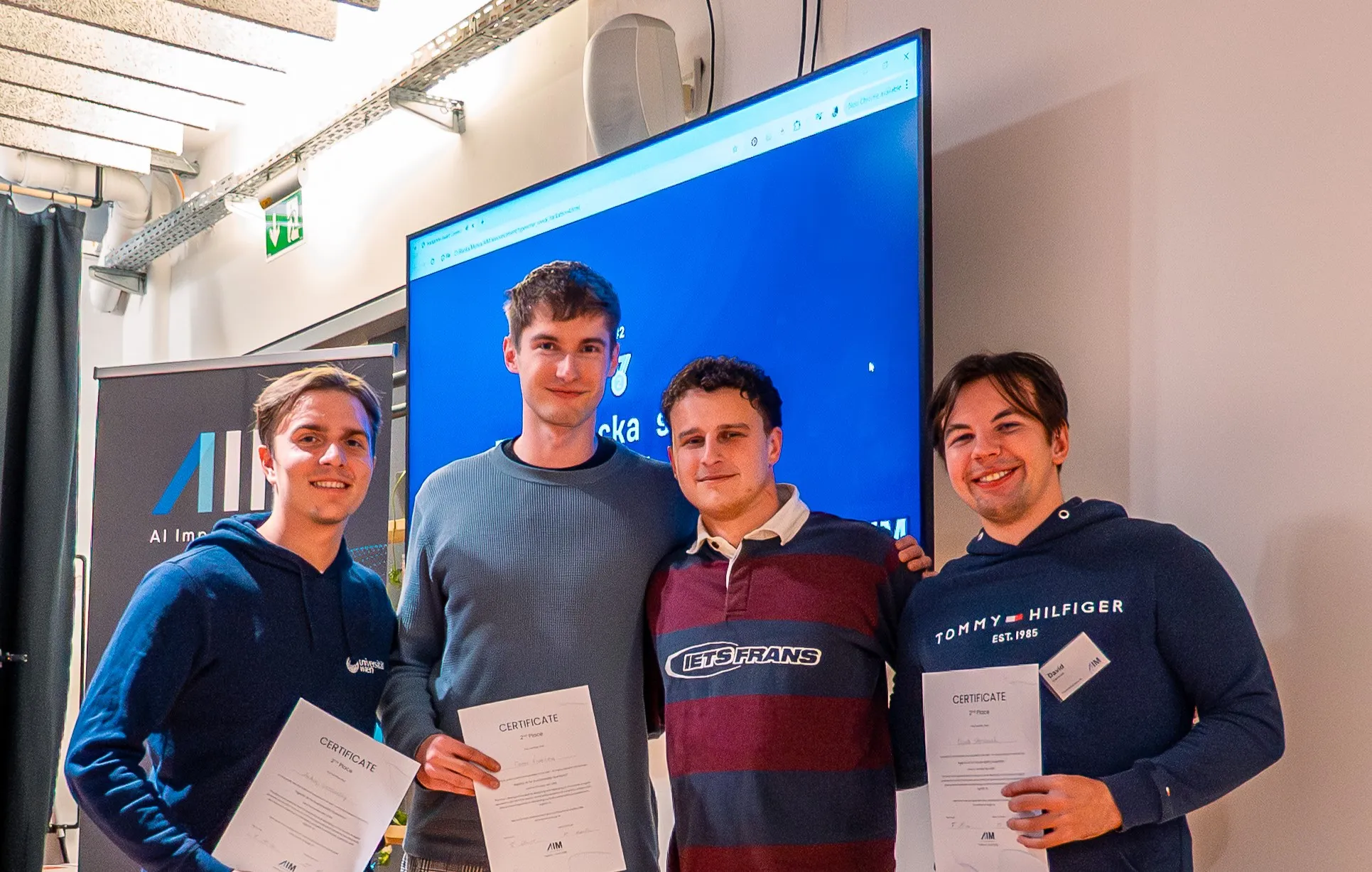 Team Fantasticka Stvorka awarded second place certificate at AIM Hackathon 3