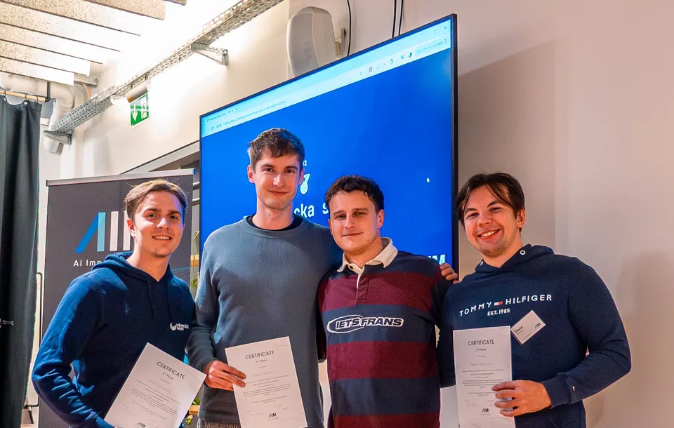 Team Fantasticka Stvorka awarded second place certificate at AIM Hackathon 3