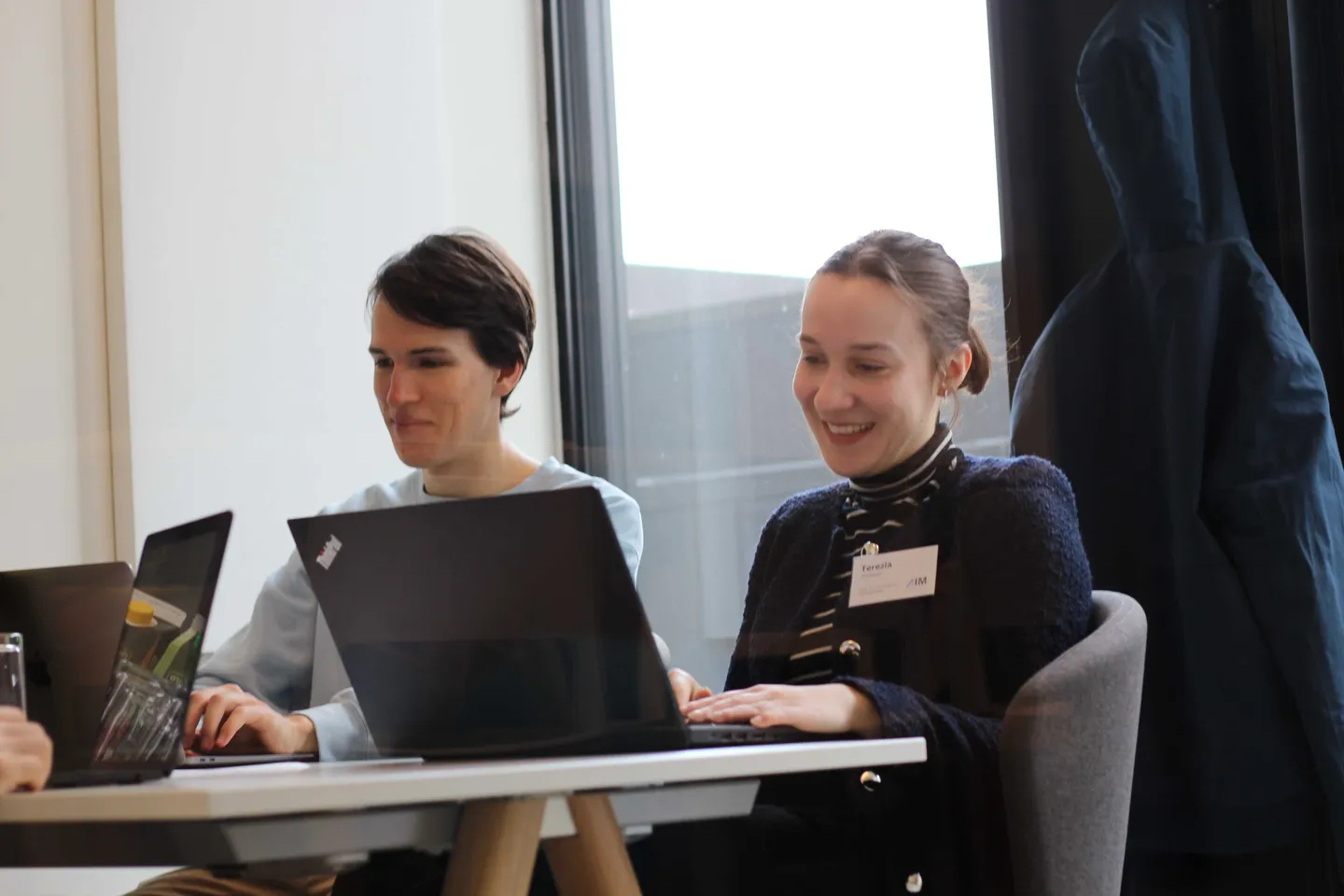 Team Nightwalkers coding at the hackathon