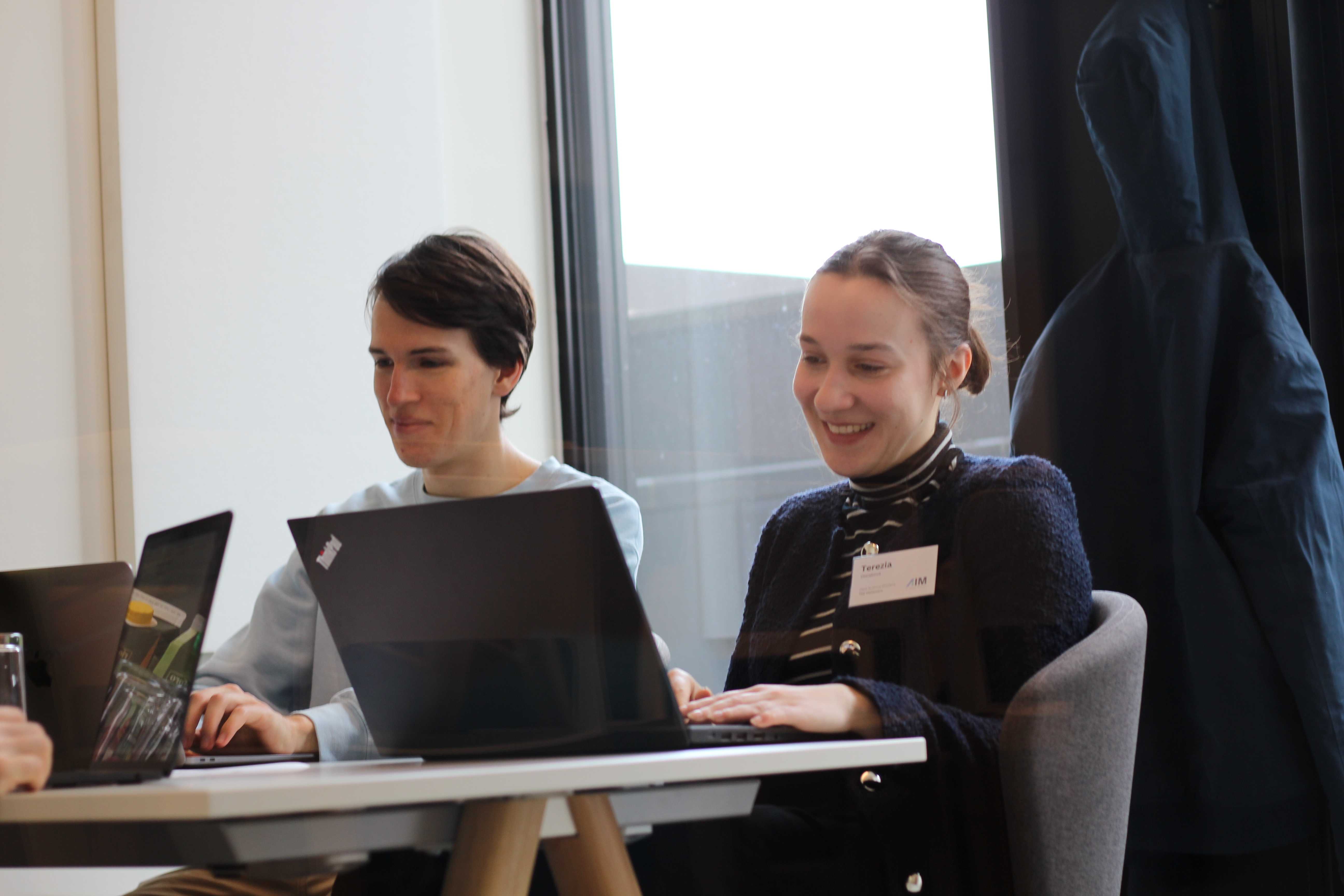 Team Nightwalkers coding at the hackathon