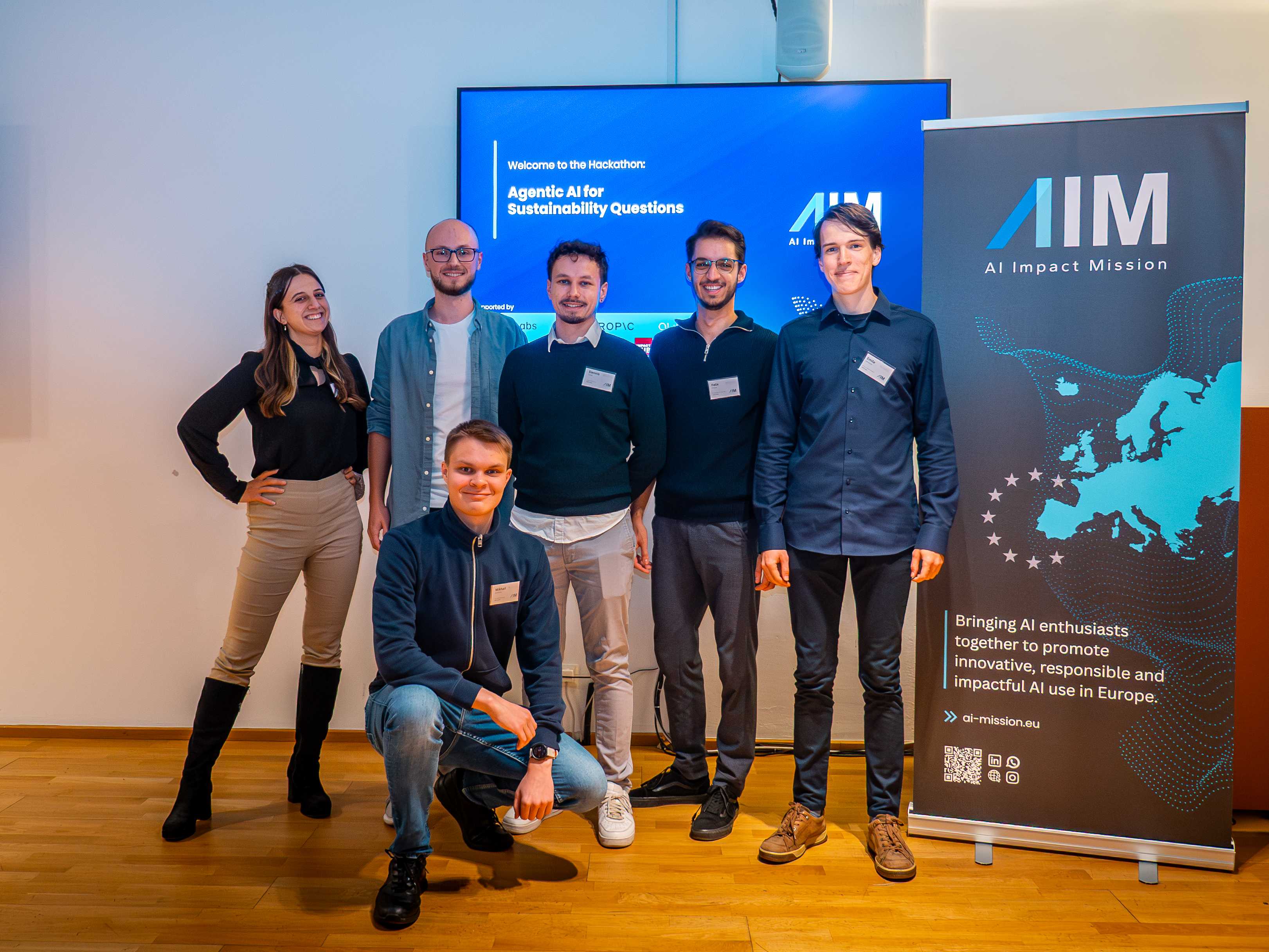 AIM team group photo at the end of Hackathon 3